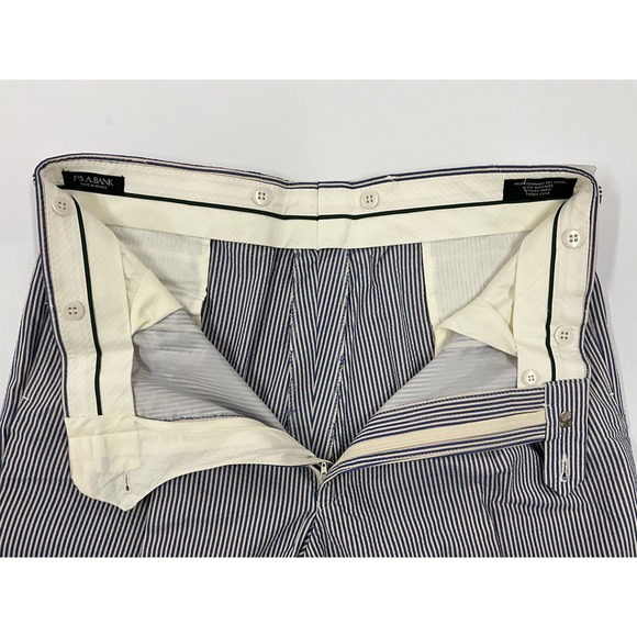 NWT Mens Jose A Bank Winsor Size 38 Length not Hemmed Seersuckers Pants Slacks - Picture 6 of 11